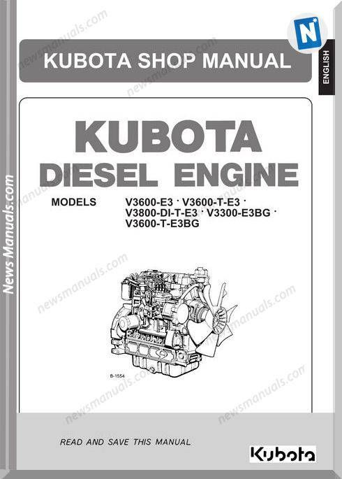 Kubota V3600 Engines Parts Manual